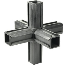 Conector cruce din plastic pentru țevi pătrate