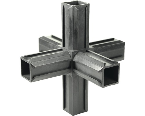 Conector cruce din plastic pentru țevi pătrate
