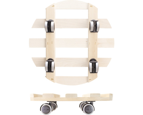 Suport pentru plante din lemn cu role