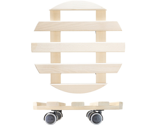 Suport mobil pentru plante din lemn cu role