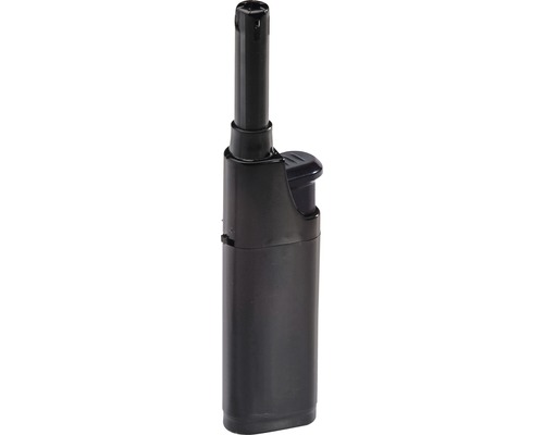 Aprinzător cu gaz CFH 134mm, cu aprindere piezo & protecție copii, reîncărcabil Brichetă neagră tip torță pentru exterior