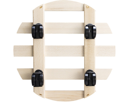 Suport pentru plante din lemn cu role