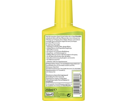 Flacon de îngrășământ lichid Tetra PlantaMin 250 ml