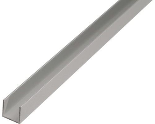 Profil aluminiu tip U Alberts 18x20x18x1,3 mm, lungime 1m, argintiu, eloxat