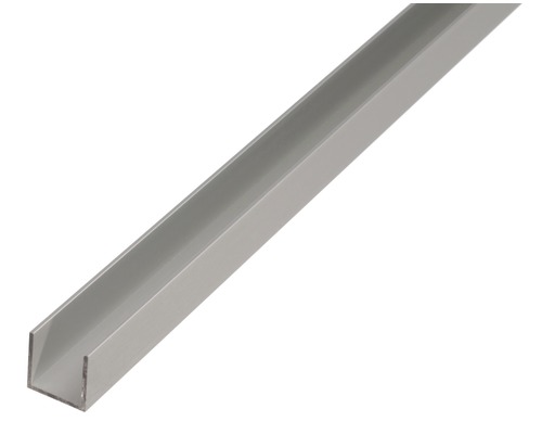 Profil aluminiu tip U Alberts 18x20x18x1,3 mm, lungime 2m, argintiu, eloxat