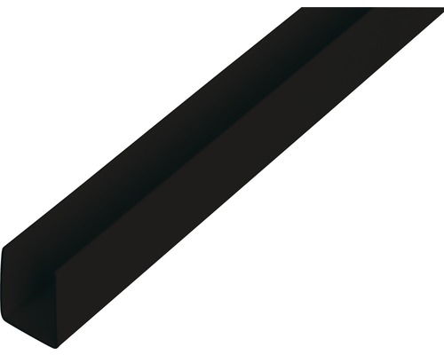 Profil plastic tip U Alberts 10x18x10x1mm, lungime 1m, negru