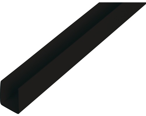 Profil plastic tip U Alberts 10x18x10x1mm, lungime 1m, negru Profil U
