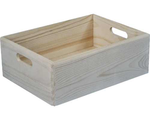 Cutie lemn cu mânere 400x300x140 mm Cutie din lemn cu mânere pentru depozitare