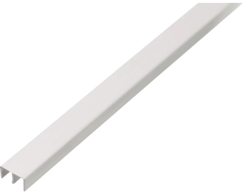 Profil dublu de ghidaj Alberts 1m pentru uși glisante, superior, plastic alb