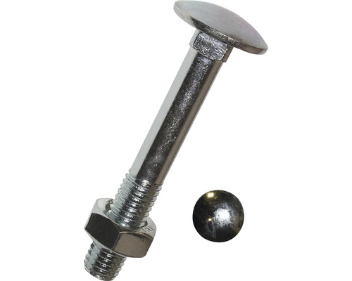 Șuruburi metrice cu cap bombat torbant și piuliță Dresselhaus 12x180 mm DIN603 oțel zincat, 25 bucăți Șurub cu cap bombat și piuliță