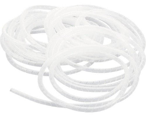 Organizator spiralat cabluri Ø6mm x 10m, alb