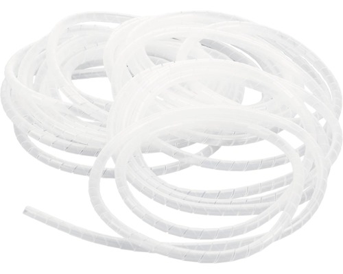 Organizator cabluri spiralat Ø15mm x 10m, alb Legătură spirală pentru cabluri din plastic, rulată