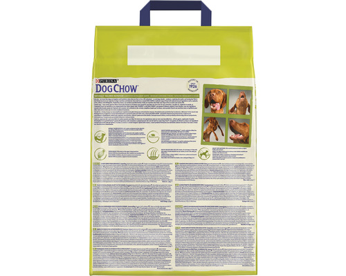 Purina Dog Chow hrană pentru câini, spatele ambalajului.