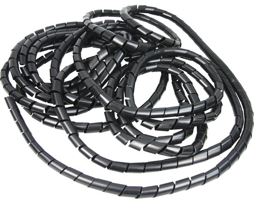Organizator spiralat cabluri Ø15mm x 10m, negru