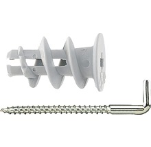 Dibluri plastic autoforante cu cârlig Fischer GK-WH 4,2x40 mm, pachet 5 bucăți, pentru gipscarton, incl. unealtă de montaj-thumb-0