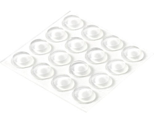 Set protecții din plastic pentru mobilă Hettich Ø13x3mm, transparent, 16 piese Tampoane autoadezive din material transparent pe o folie.