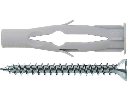 Dibluri plastic cu șurub Fischer FU 10x60 mm, pachet 4 bucăți Diblă de expansiune din plastic cu șurubul aferent