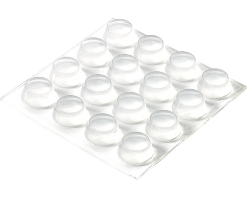 Set protecții din plastic pentru mobilă Hettich Ø13x6,5mm, transparent, 16 piese