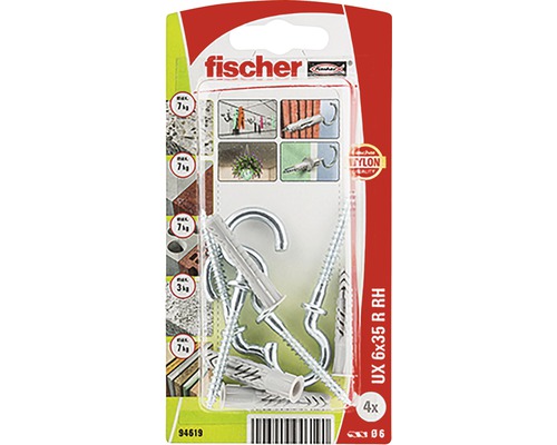 Dibluri universale Fischer UX 6x35 R RH, set de patru bucăți