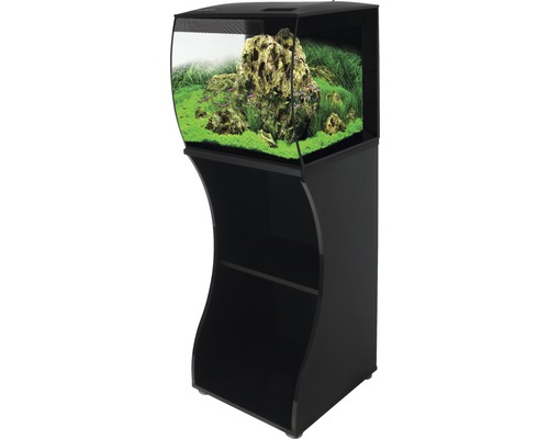 Acvariu Combi Fluval Flex 57 l, cu iluminare LED, sistem de filtrare, telecomandă & dulap inferior inclus, negru