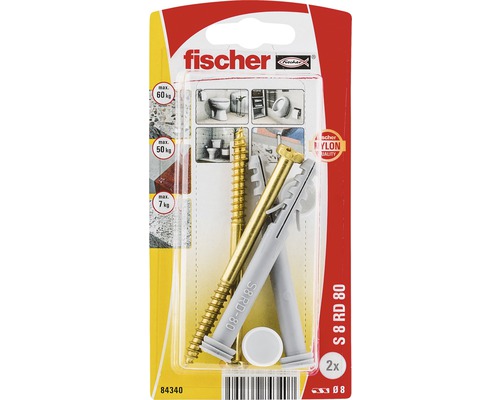 Set pentru montaj vas WC Fischer S8RD80 K NV Ø8mm, 2 piese-0