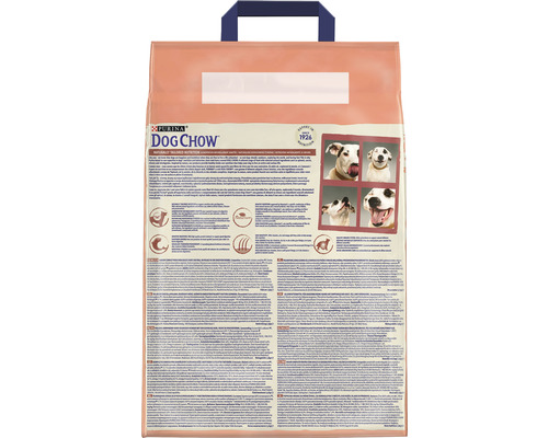 Spatele ambalajului de hrană pentru câini Dog Chow
