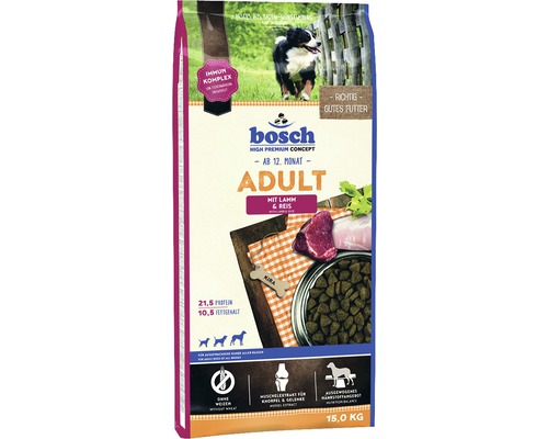 Hrană uscată pentru câini Bosch Adult cu miel și orez 15 kg