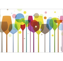 Față de masă decorativă cu motive colorate de pahare de vin