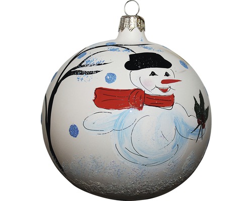 Glob de Crăciun cu decor de om de zăpadă