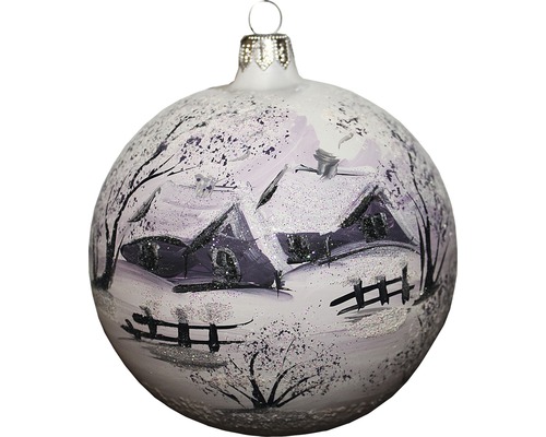 Glob de brad cu motiv de peisaj de iarnă