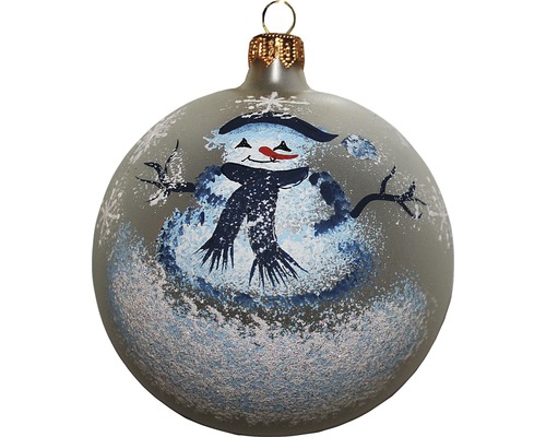 Glob de brad cu decor de om de zăpadă