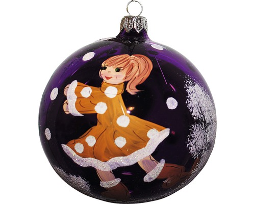 Glob de pom de Crăciun cu motiv de fată