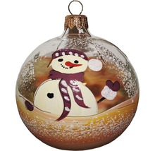 Glob de Crăciun pictat cu motiv de om de zăpadă