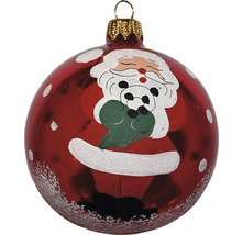 Glob de Crăciun roșu cu motiv Moș Crăciun