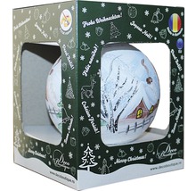 Glob de pom de Crăciun cu peisaj de iarnă în ambalaj decorativ