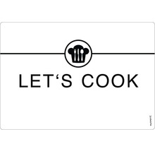 Suport Let''s Cook cu simbolul pălăriei de bucătar, furculiță și lingură