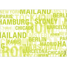 Placă decorativă cu model de nume de orașe