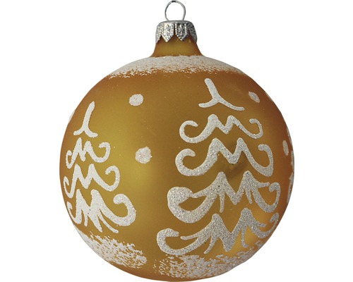 Glob de Crăciun auriu cu model de brad