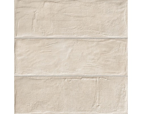 Faianță baie / bucătărie Brick Beige 33,15x33,15 cm Trei plăci de faianță dreptunghiulare din ceramică, cu suprafață mată