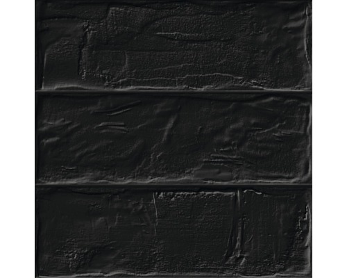 Faianță baie / bucătărie Brick Black 33,15x33,15 cm Placă de relief neagră