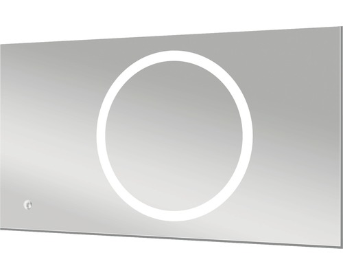 Oglindă dreptunghiulară cu iluminare circulară