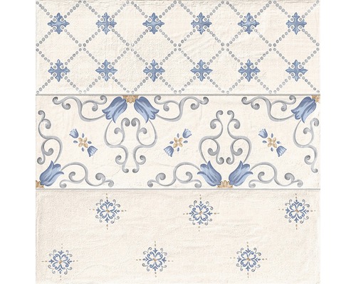 Faianță decorativă Brick Flor Almond 33,15x33,15 cm Placă decorativă cu motive florale pentru designul pereților și al podelelor