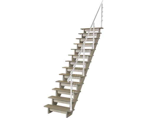 Scară din lemn cu balustradă metalică pentru interior