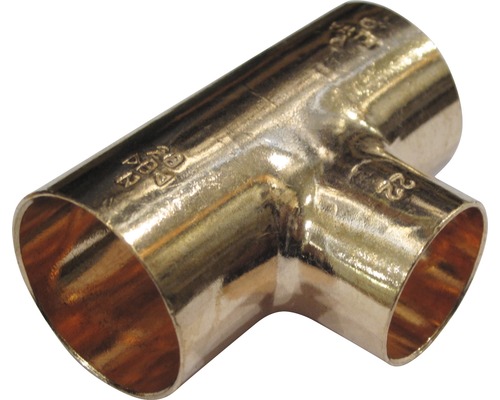 Element T/Teu redus cupru 22x22x28, 10 buc Racord tip T din cupru pentru conducte
