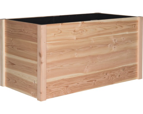Jardinieră dreptunghiulară din lemn pentru grădină