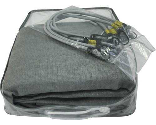 Pânză de umbrire cu accesorii în geantă transparentă