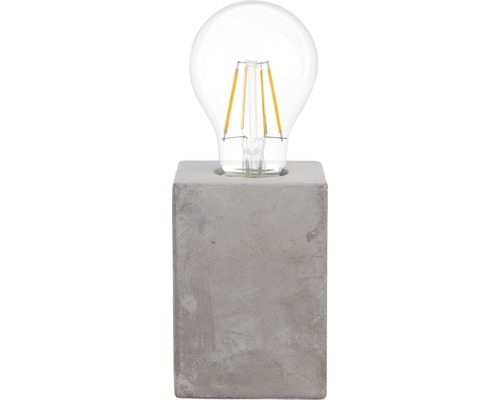 Lampă decorativă cu bază de beton și bec transparent