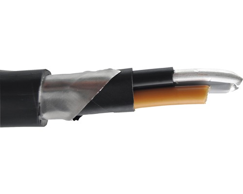 Cablu armat din aluminiu ACYAbY-F (AC2XAbY-F) 3x16 mm² , conductor rotund unifilar Prim-plan cu un cablu de alimentare multifilar