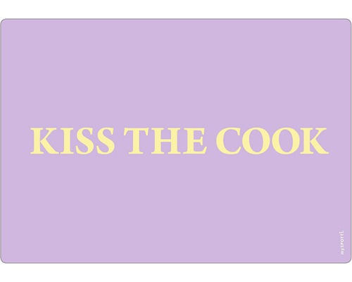 Panou bucătărie mySpotti pop Plum Kiss aluminiu compozit 59x41 cm Covoraș de bucătărie Myspotti ''Kiss The Cook''