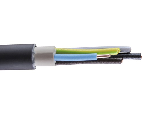 Cablu N2XH 5x2,5 mm² negru, izolație din polietilenă reticulată